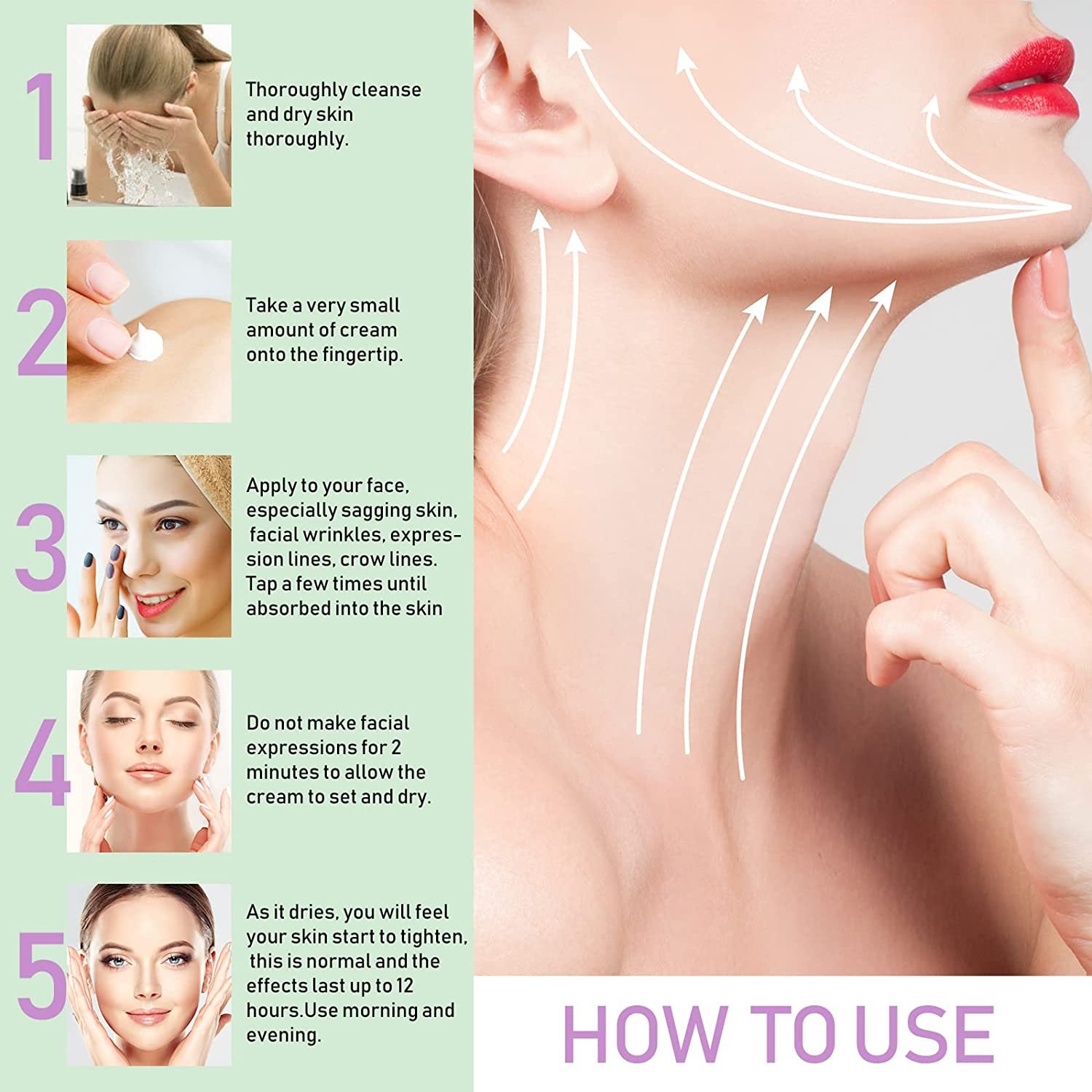 Instant Face Lift Cream Anti-aging Temporary Wrinkle Remover Face Lift Firming Cream for Smoothing Fine Lines