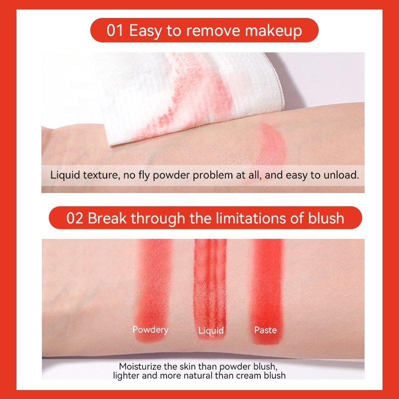 Custom Logo and Color Bare Cheeks Liquid | Face Cream Blush Glow Makeup | Matte Pearl Waterproof Long Lasting Liquid Blusher