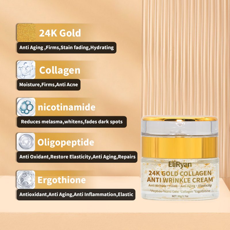 Anti Antiaging and Wrinkle Repair Moisturizing Organic Skin Lightening Lighten Lotion (New) Face 24k Gold Cream