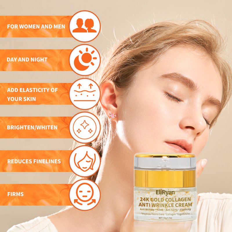 Anti Antiaging and Wrinkle Repair Moisturizing Organic Skin Lightening Lighten Lotion (New) Face 24k Gold Cream