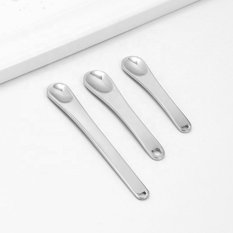 Small Curved Cosmetic spatulas Mixing mini face Cream spoon metal cosmetic spatula