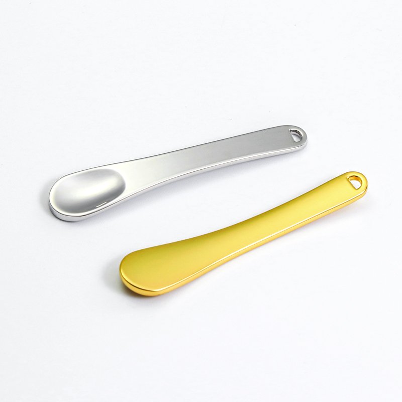 Small Curved Cosmetic spatulas Mixing mini face Cream spoon metal cosmetic spatula