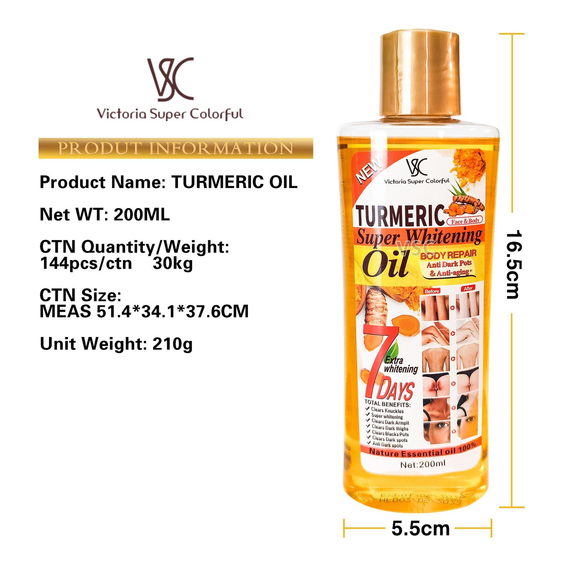 Face and body moisturizing turmeric Essential Oil Smoothing Skin Anti-Aging Turmeric Super Whitening Oil
