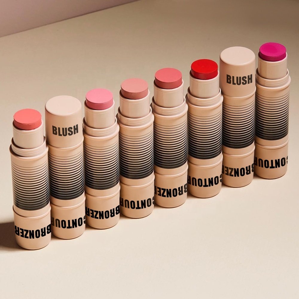 Custom Logo Perfect Face Tint Cheek Contour Stick Long Lasting High Quality 2 In 1 Make Up Vegan Cream Bronzer and Blush Stick