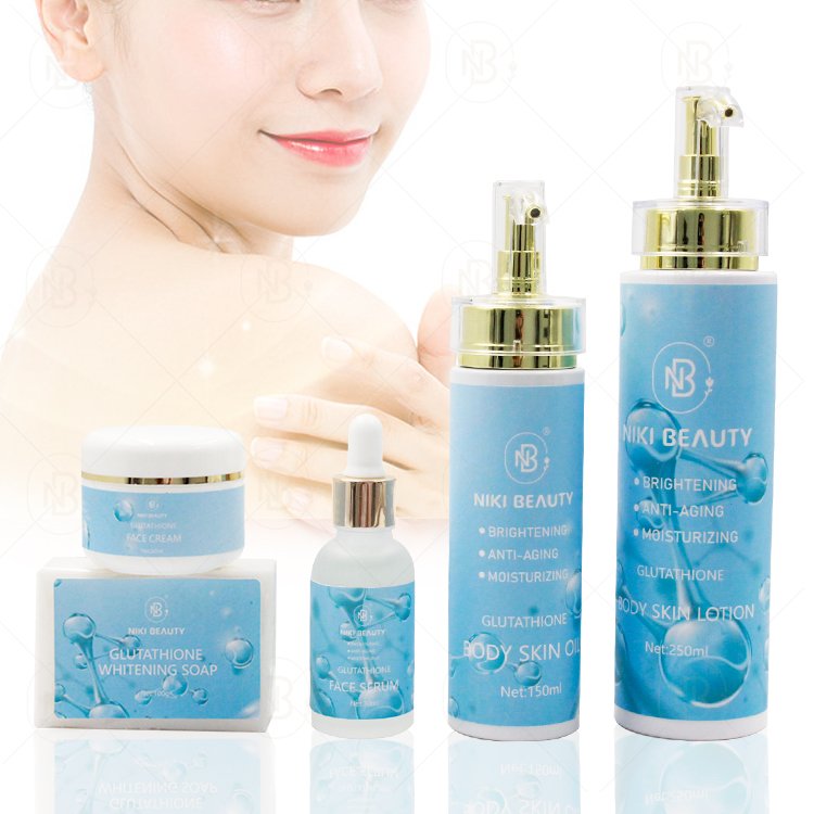 Private Label Natural Skin Whitening Face Moisturizing Cream Lotion Skin Care Set With Glutathione Collagen