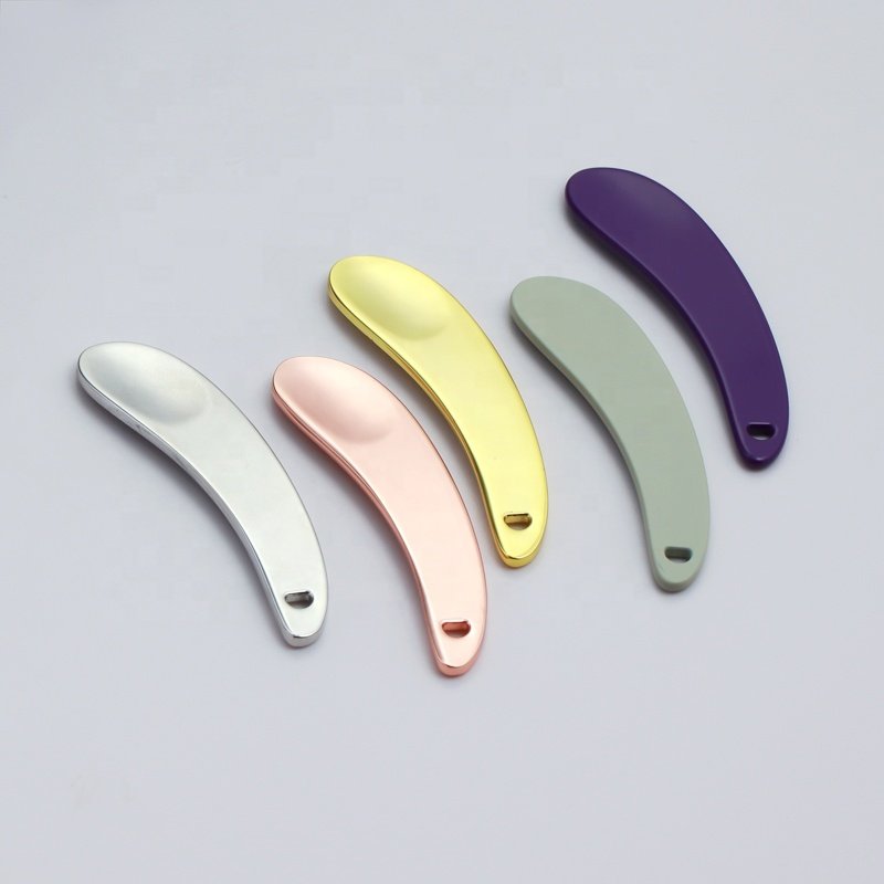Elegant Crescent cosmetic spatula 56mm Mini silver Facial Cream Spatula Spoon