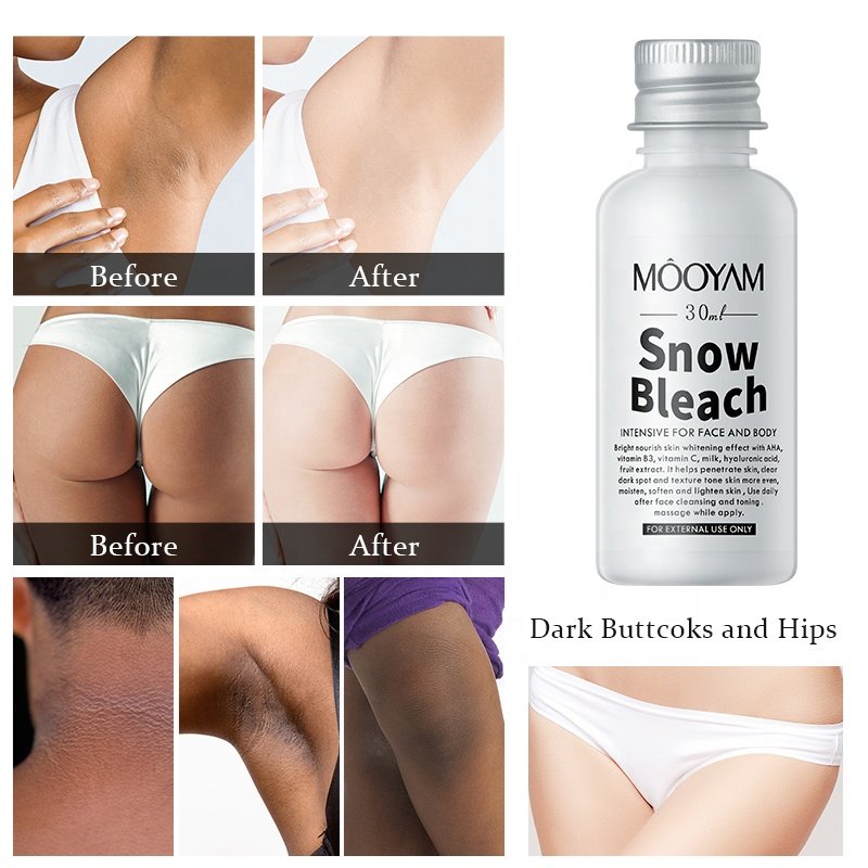 MOOYAM Snow Bleach Cream Inner Thigh Whitening Cream Lotion Underarms Bikini Area Intimate Private Part Whitening Cream