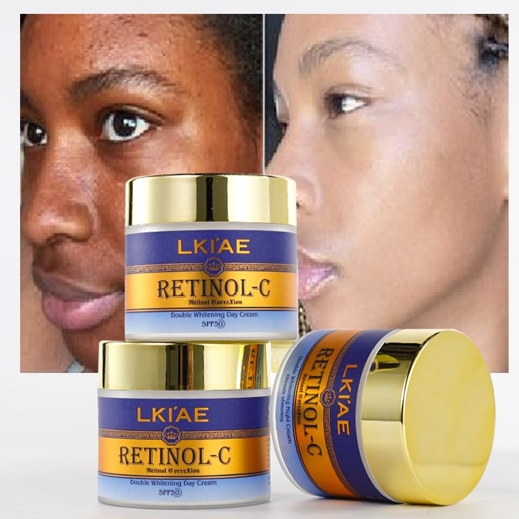 OEM Sun Protection Day Night Cream Natural Snail Extract intense Brightening Remove Blackening Black Skin Whitening Cream 50g*2