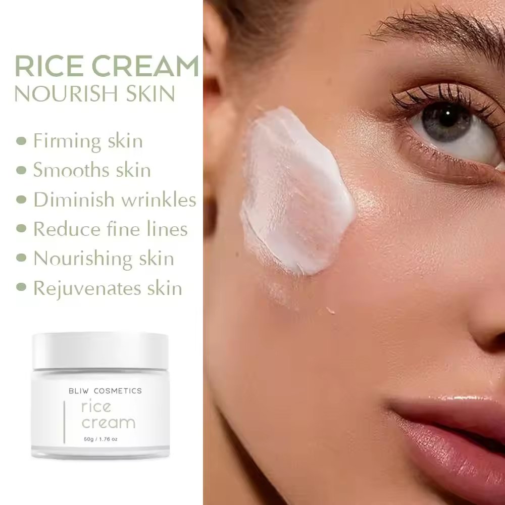 SharkBaby Private Label 50g Rice Cream Moisturiser Whitening Lightweight And Non-greasy Vegan Rice Face Cream Rice Milk Cream