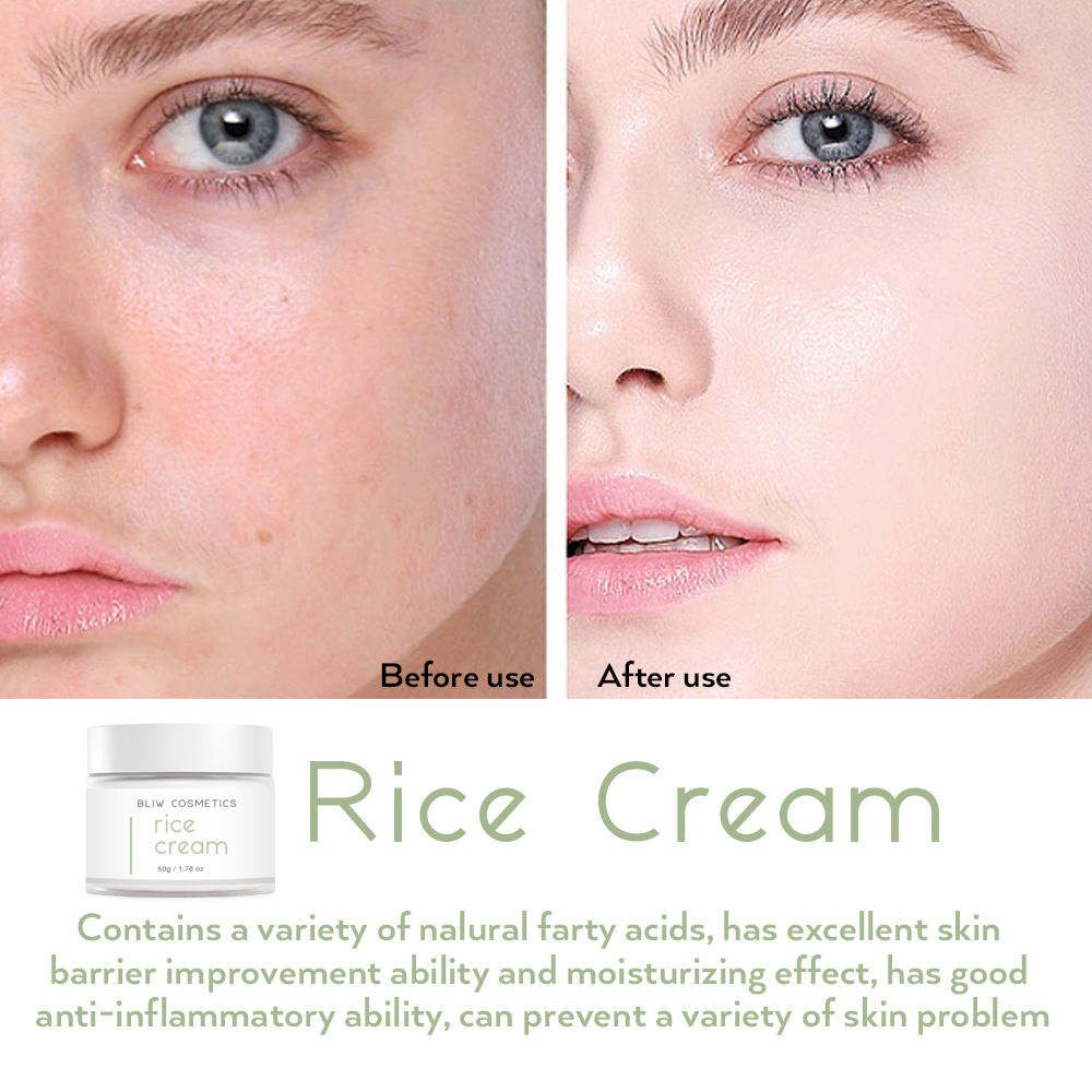 SharkBaby Private Label 50g Rice Cream Moisturiser Whitening Lightweight And Non-greasy Vegan Rice Face Cream Rice Milk Cream