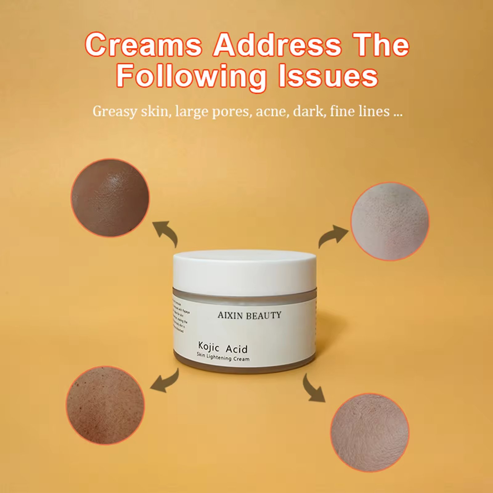 Private Label Kojic Acid Face Cream for Pigmentation Adults Face Female Whitening & Lightening Glowing & Youthful Skin