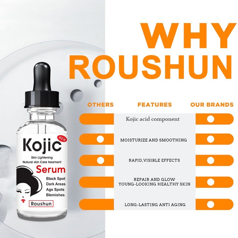 ROUSHUN Skin Brightening Whitening Serum Kojic Acid Moisturizing Kojic Acid Face Serum