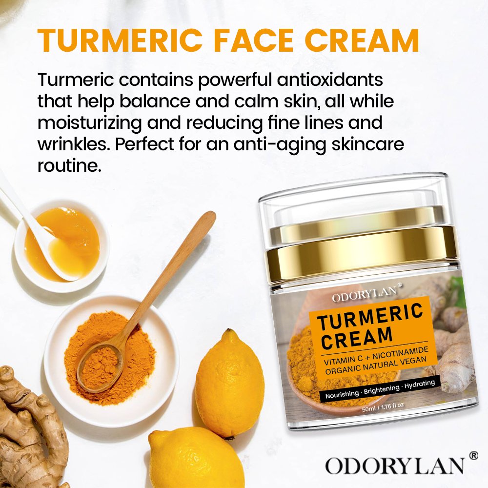 Organic Vitamin C Turmeric Face Cream Private Label Anti-Aging Moisturizer Wholesale Skin Care Treatment Cream