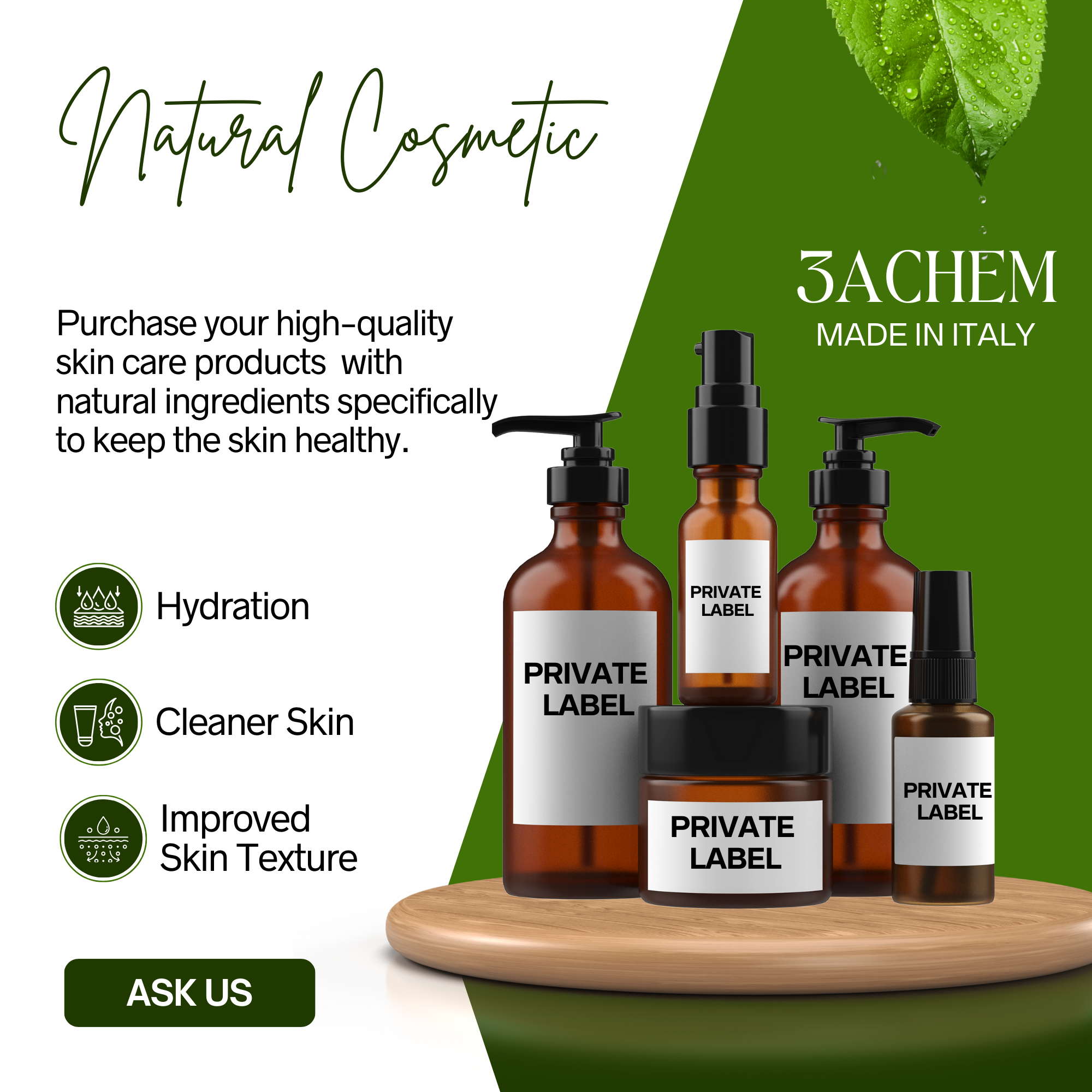 FACE CREAM WITH SNAIL SECRETION 50 ml Private Label 100% for sale and for export Highest Quality Italian manufacturer.
