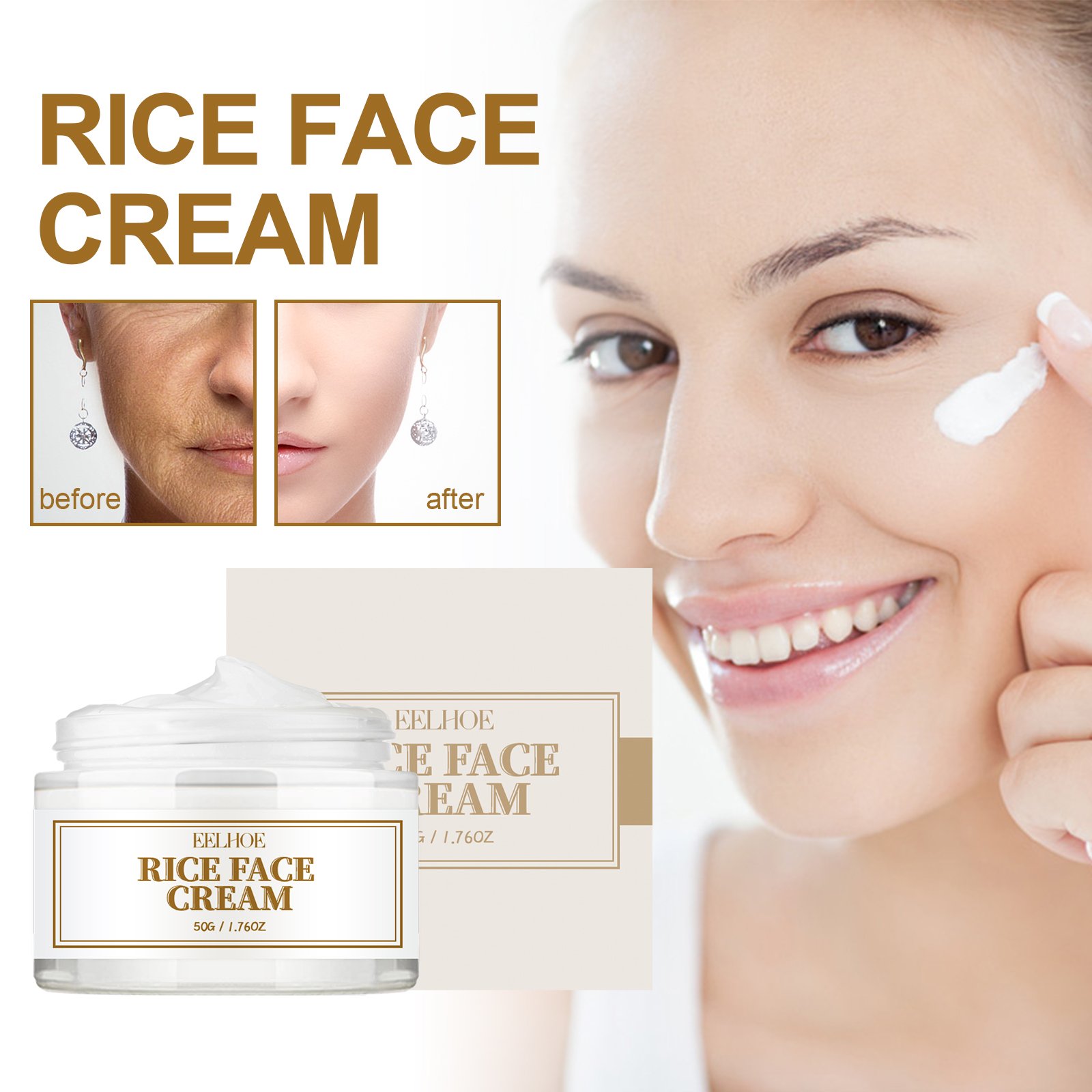 Eelhoe Rice Whiting Cream For Face Private Label Black Skin Dark Sports Remover Strong Bleaching Moisturizer Face Cream