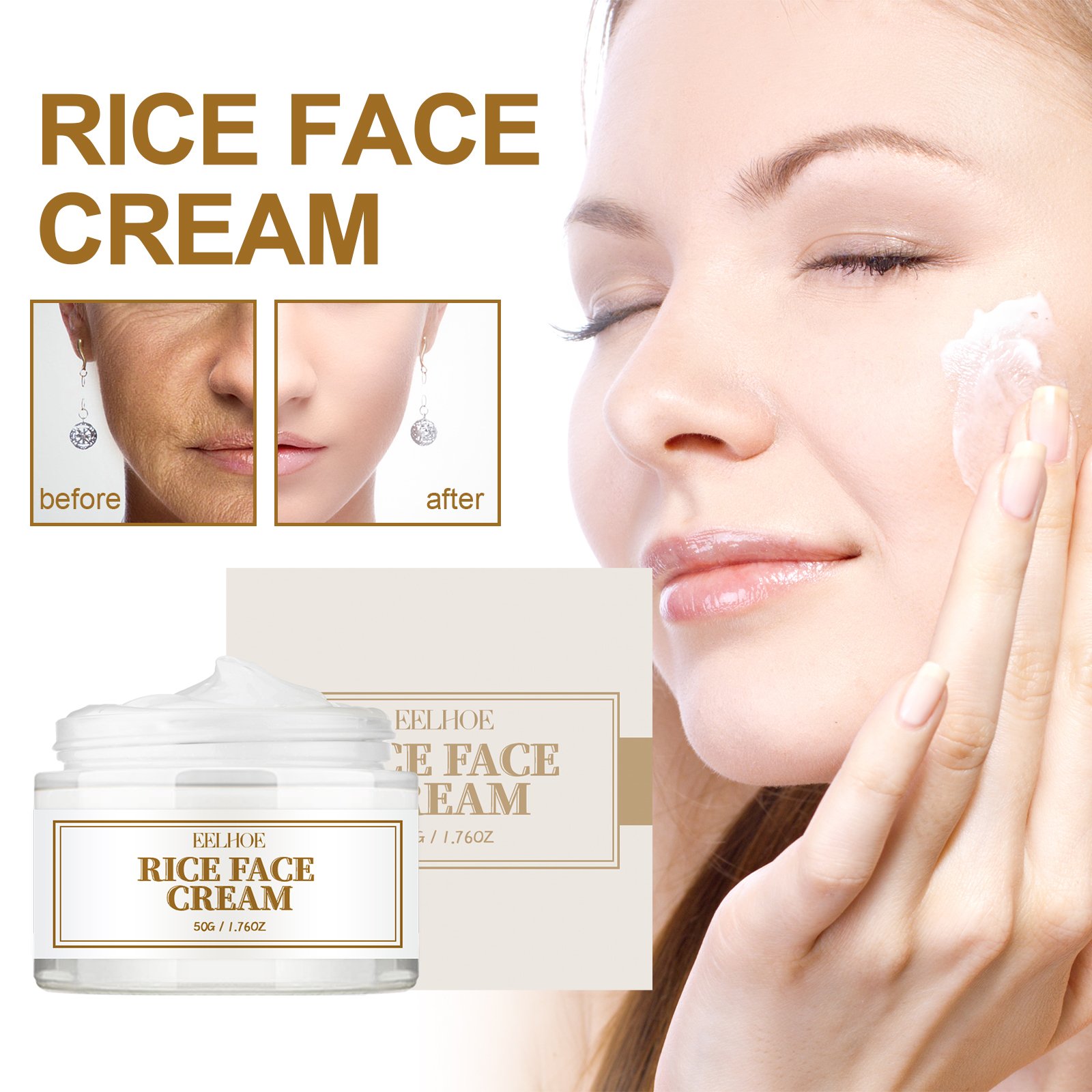 Eelhoe Rice Whiting Cream For Face Private Label Black Skin Dark Sports Remover Strong Bleaching Moisturizer Face Cream