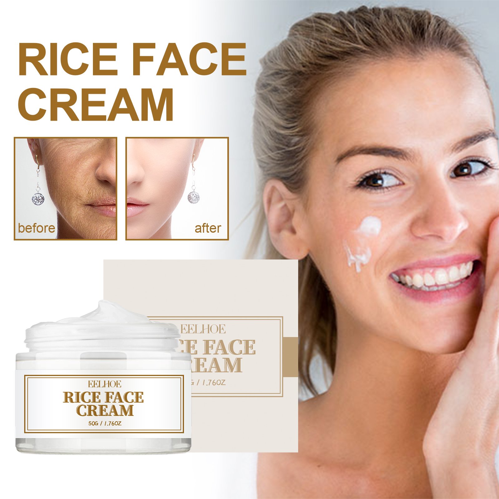 Eelhoe Rice Whiting Cream For Face Private Label Black Skin Dark Sports Remover Strong Bleaching Moisturizer Face Cream