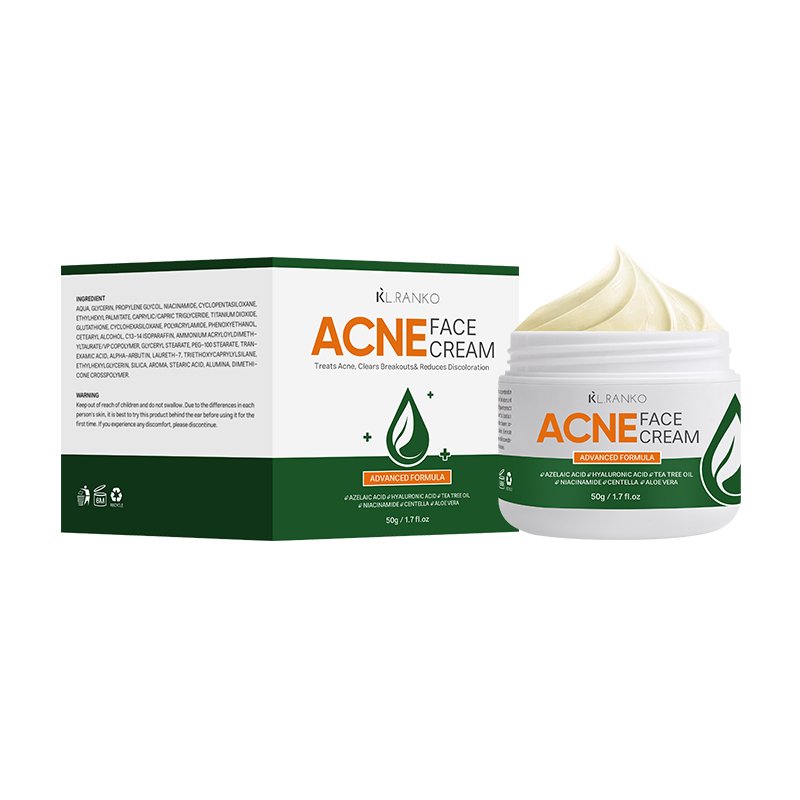 OEM Private Label Ladies Acne Scars Facial Cream Anti Acne Spots Pimples Treatment Whitening Face Cream With Tea Tree Oil