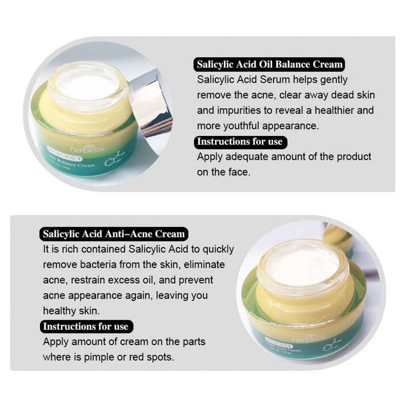 Private Label Skincare Cosmetics Moisturizing Anti Acne Glycolic Salicylic Acid Face Cream
