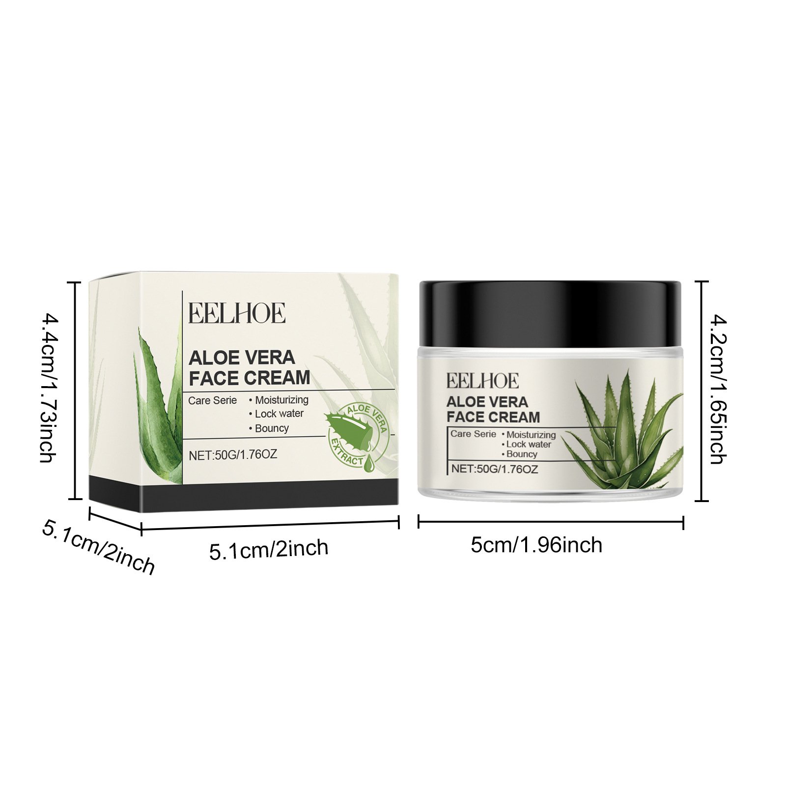 EELHOE Skin Care Moisturizing Soothing Repairing Oil Control Natural Aloe Vera Face Cream 50ml