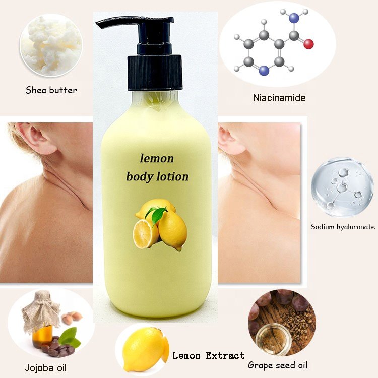Lemon lightening kit custom label brightening skin moisturizing and nourishing soap+face cream+body lotion+oil