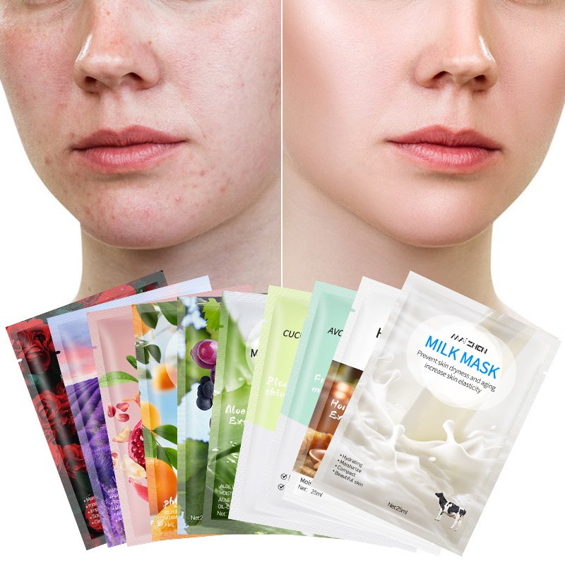 Skin Facial Care Mask Wholesale Natural Plant Fruit Avocado Honey Whitening Moisturizing Facial Sheet Mask Beauty Face Mask
