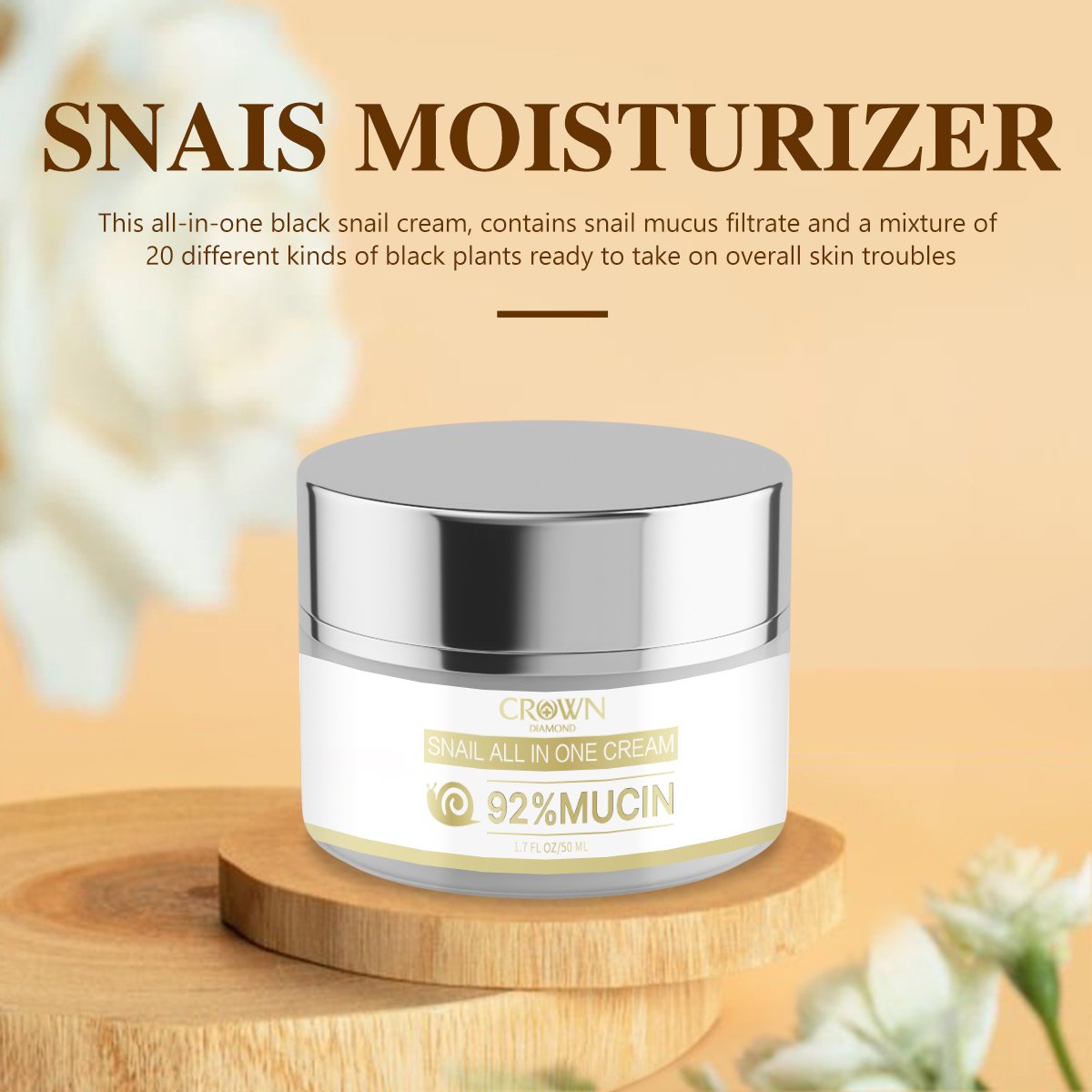 Private Label Organic Hyaluronic Acid Facial Moisturizing Repair Whitening Tightening Anti Aging Wrinkle Snail Mucin Face Cream