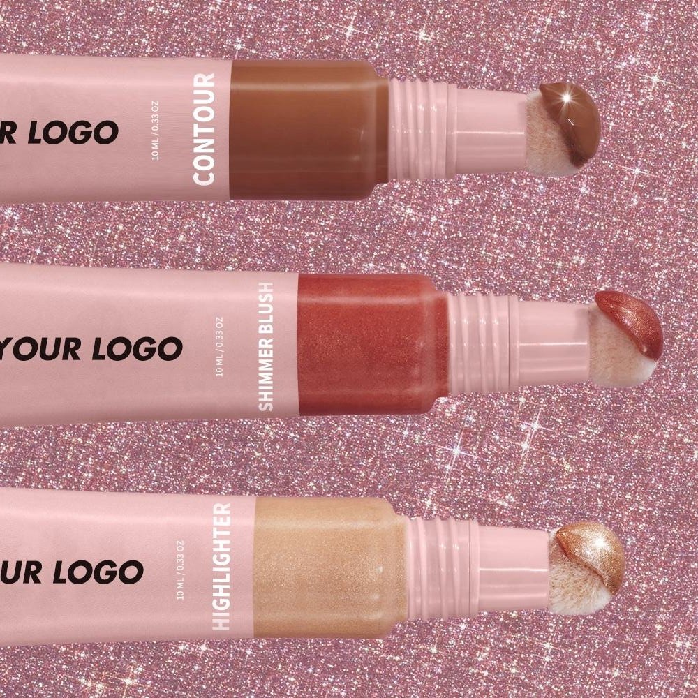New Soft Best High Pigment Highlighter Beauty Wand Wholesale Custom Logo Face Makeup Shimmer Liquid Contour Blush