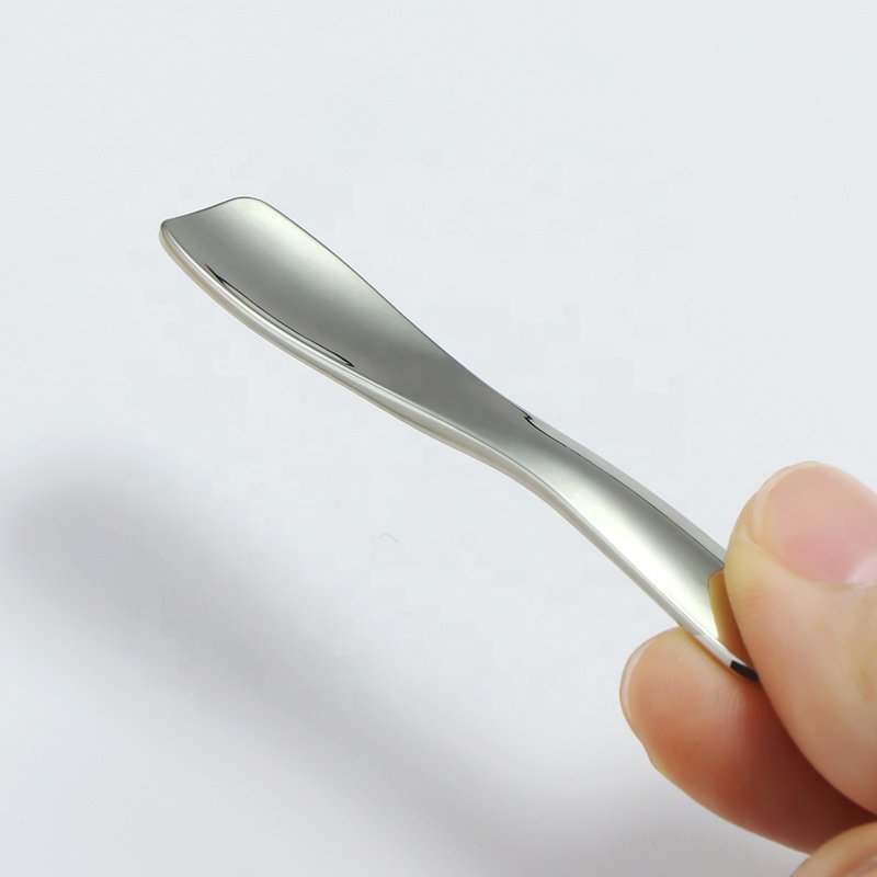 Customized logo Makeup Beauty Mixing Cream Cosmetic Spoon Scoop 6cm Small Mini Metal Cosmetics Spatula