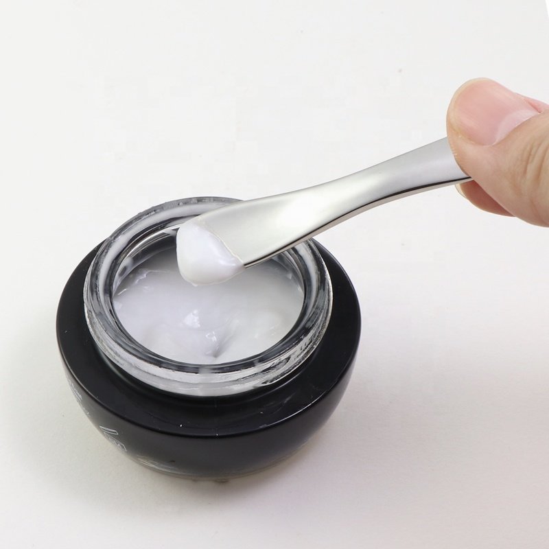 Customized logo Makeup Beauty Mixing Cream Cosmetic Spoon Scoop 6cm Small Mini Metal Cosmetics Spatula