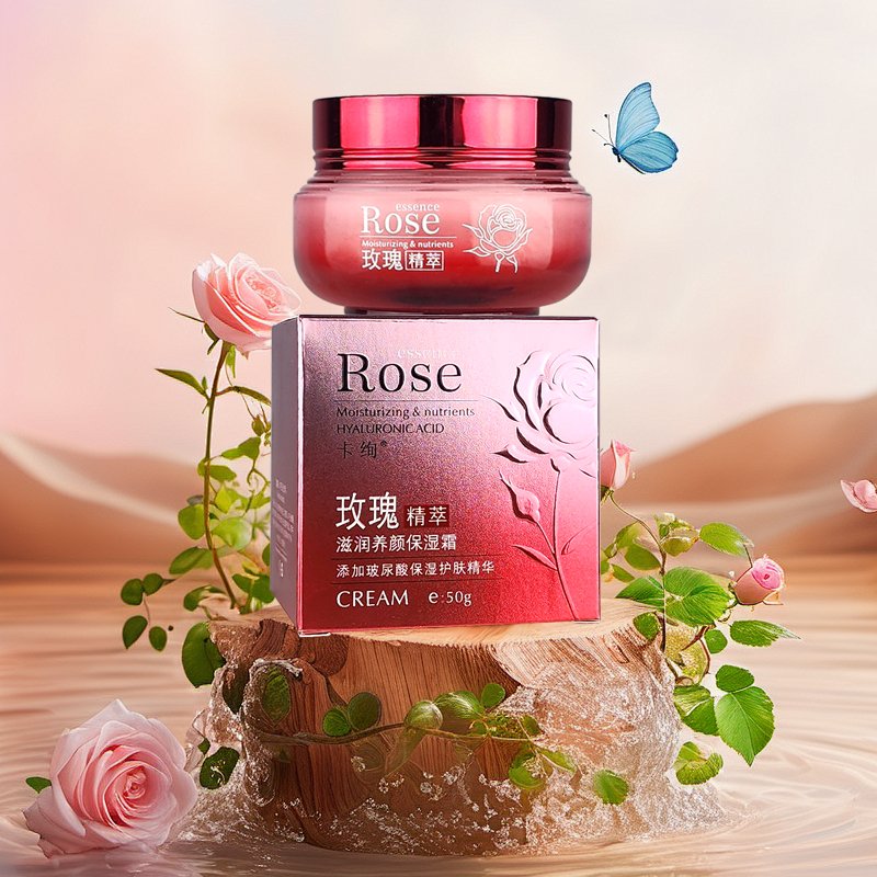 Beauty Skincare Face Cream & Lotion with Rose Essence Hyaluronic Acid Glycerin & Water-for Radiant Skin Facial Cream