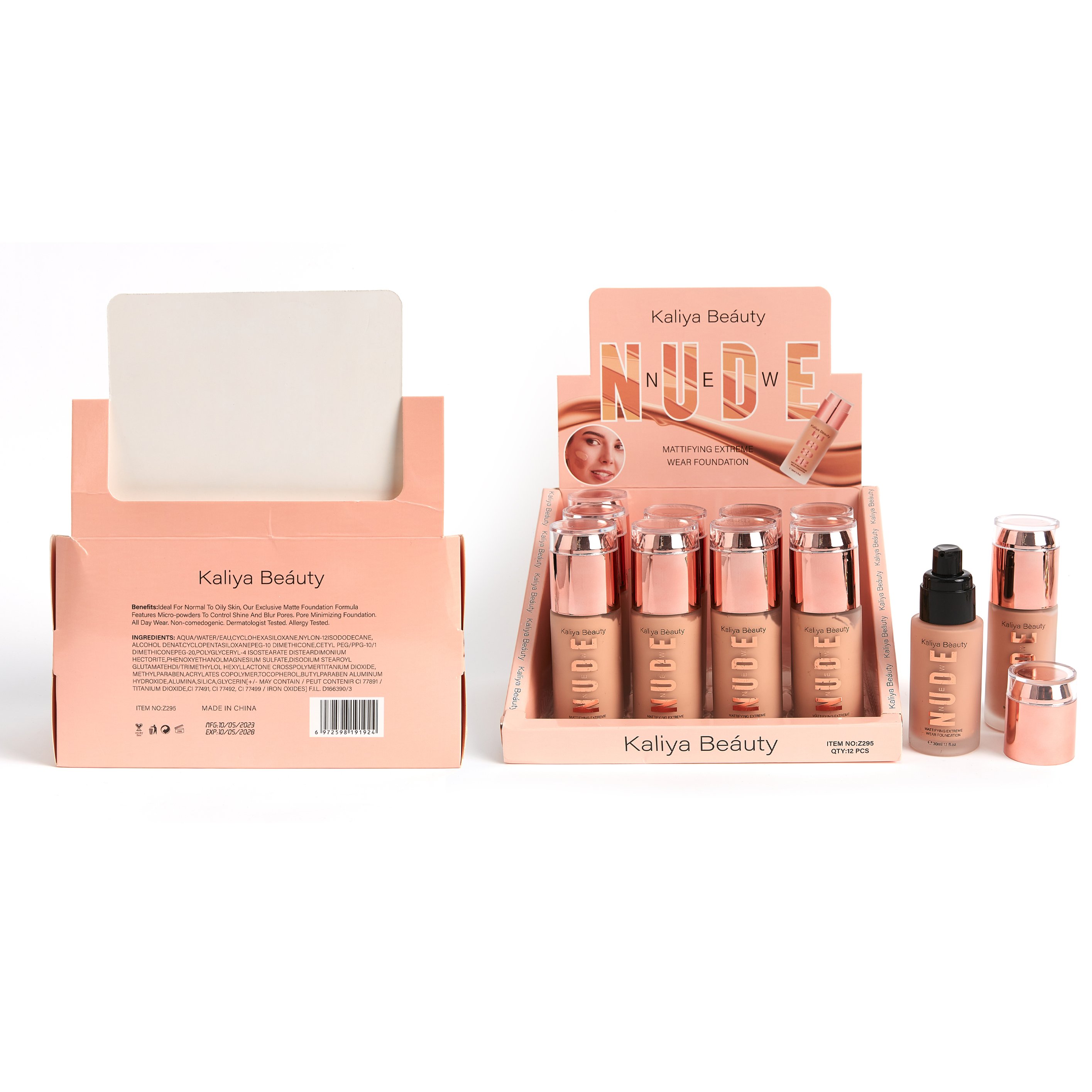Full Coverage Waterproof Liquid Foundation 24h OEM Liquid Foundation Cream Private Label vegan Face Foundation For all Skin