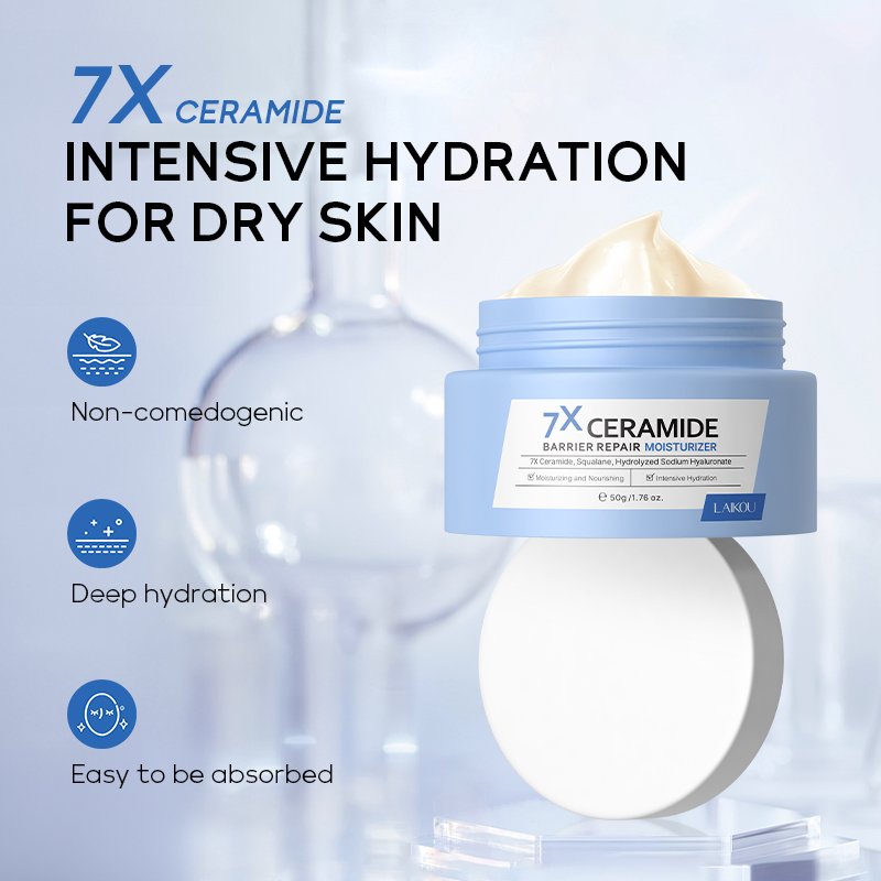 Whitening Fade Spots Cream Lighten Blemishes face cream LAIKOU 7X Ceramide Barrier Repair Moisturizer Cream 50g