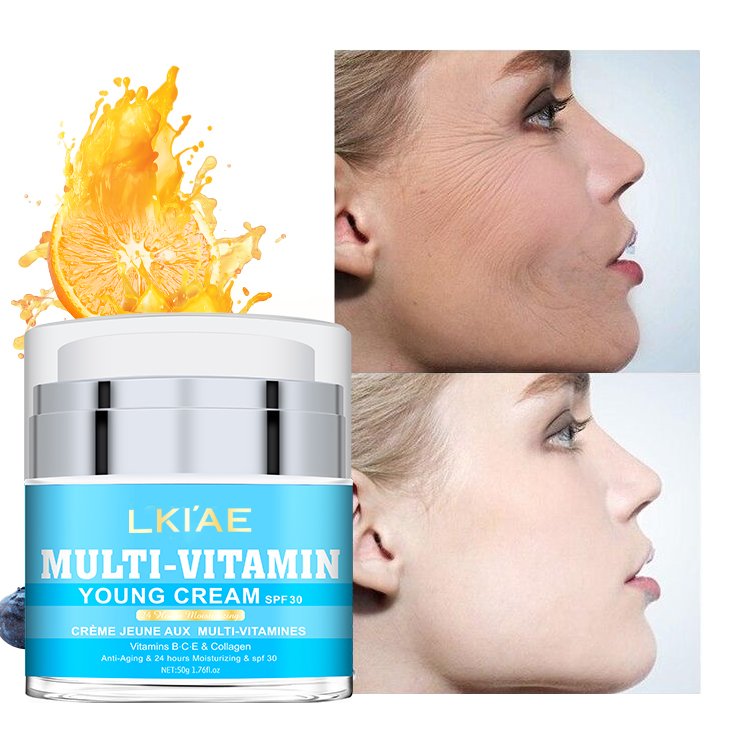 Glowing Skin LKIAE Private Label Multi-Vitamin Fresh Beauty Collagen Brightening Organic Face Cream For Dark Skin