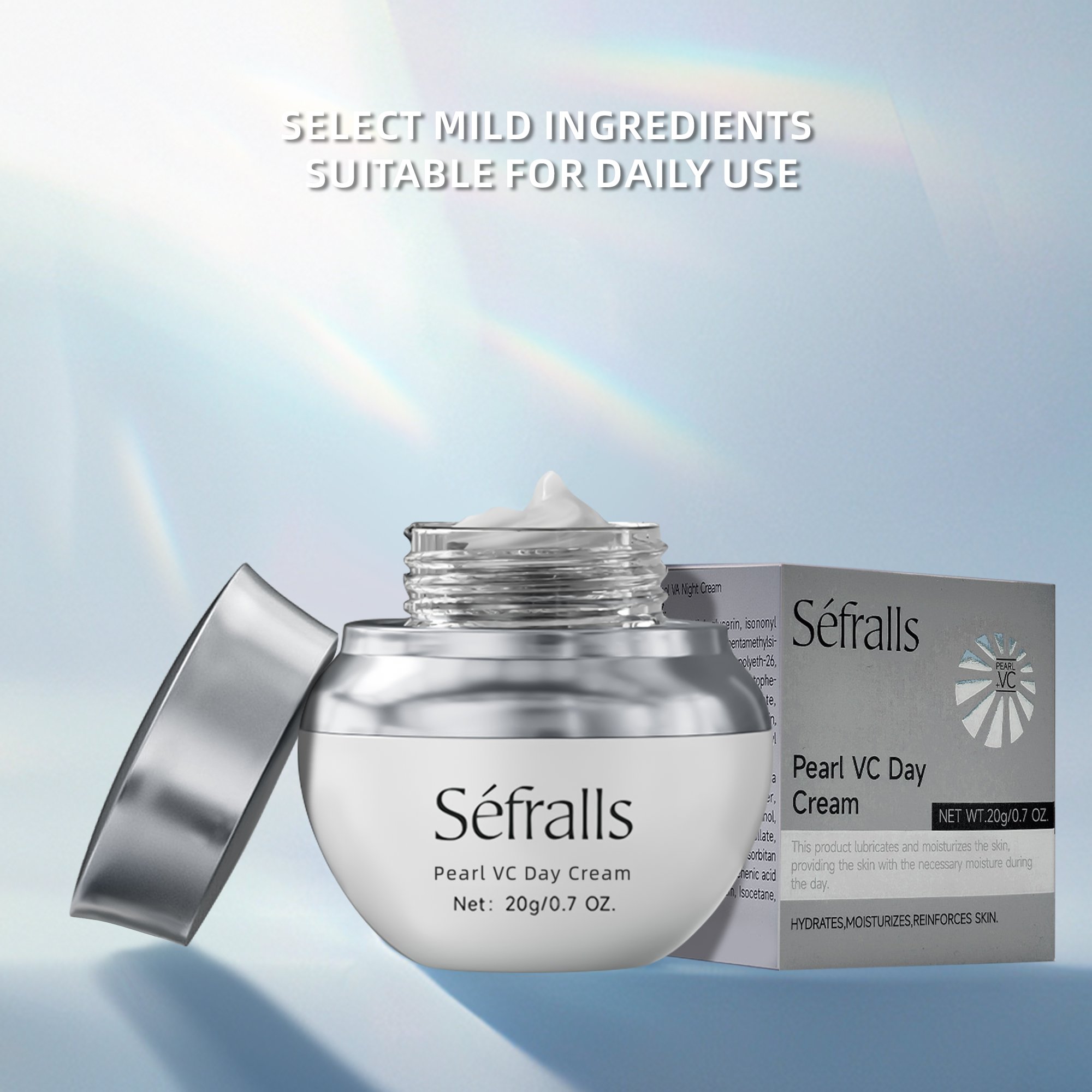 US Dropshipping Sefralls Pearl VC Day Cream Skin Softening Smoothing Tightening VC Face Cream Nourishing Skin Care Moisturizer