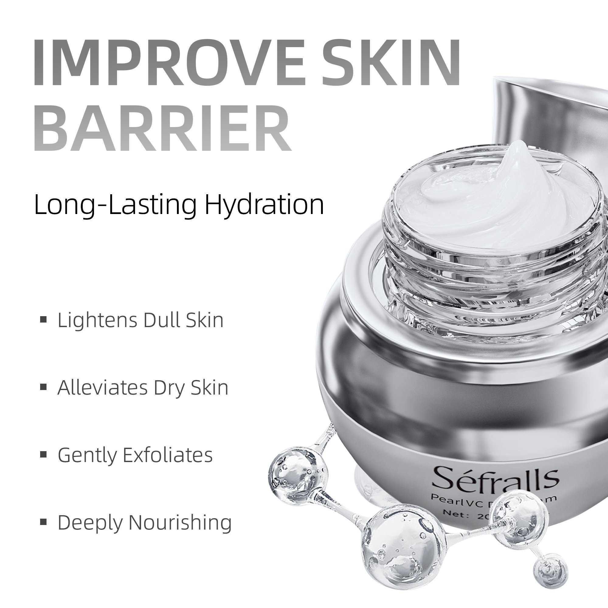 US Dropshipping Sefralls Pearl VC Day Cream Skin Softening Smoothing Tightening VC Face Cream Nourishing Skin Care Moisturizer