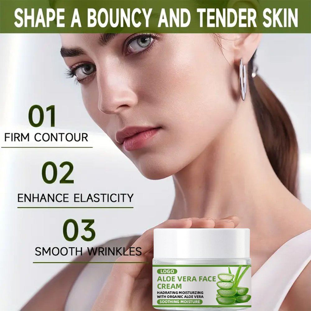 Private Label Oem Korea Moisturizer Vitamin E Aloe Vera Anti Aging Repairing Beauty Skin Care Face Cream