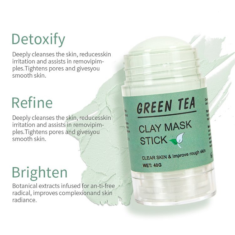 Private Label Green Tea Clay Mud Stick Mask Skin Organic Musk Face Sticks Facial Skincare Beauty Products Repair Acne