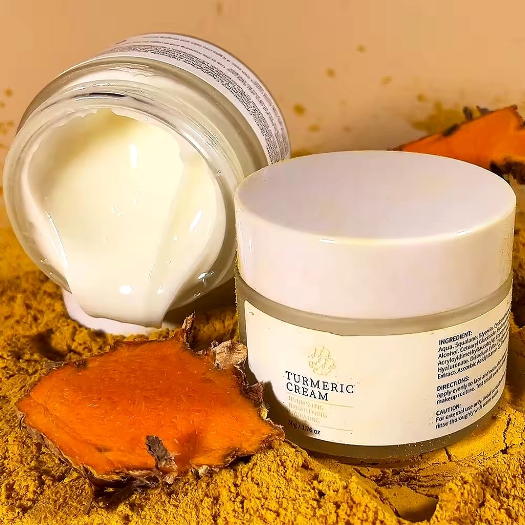 Own brand organic turmeric nourishing skin whitening light black spot tumor face cream