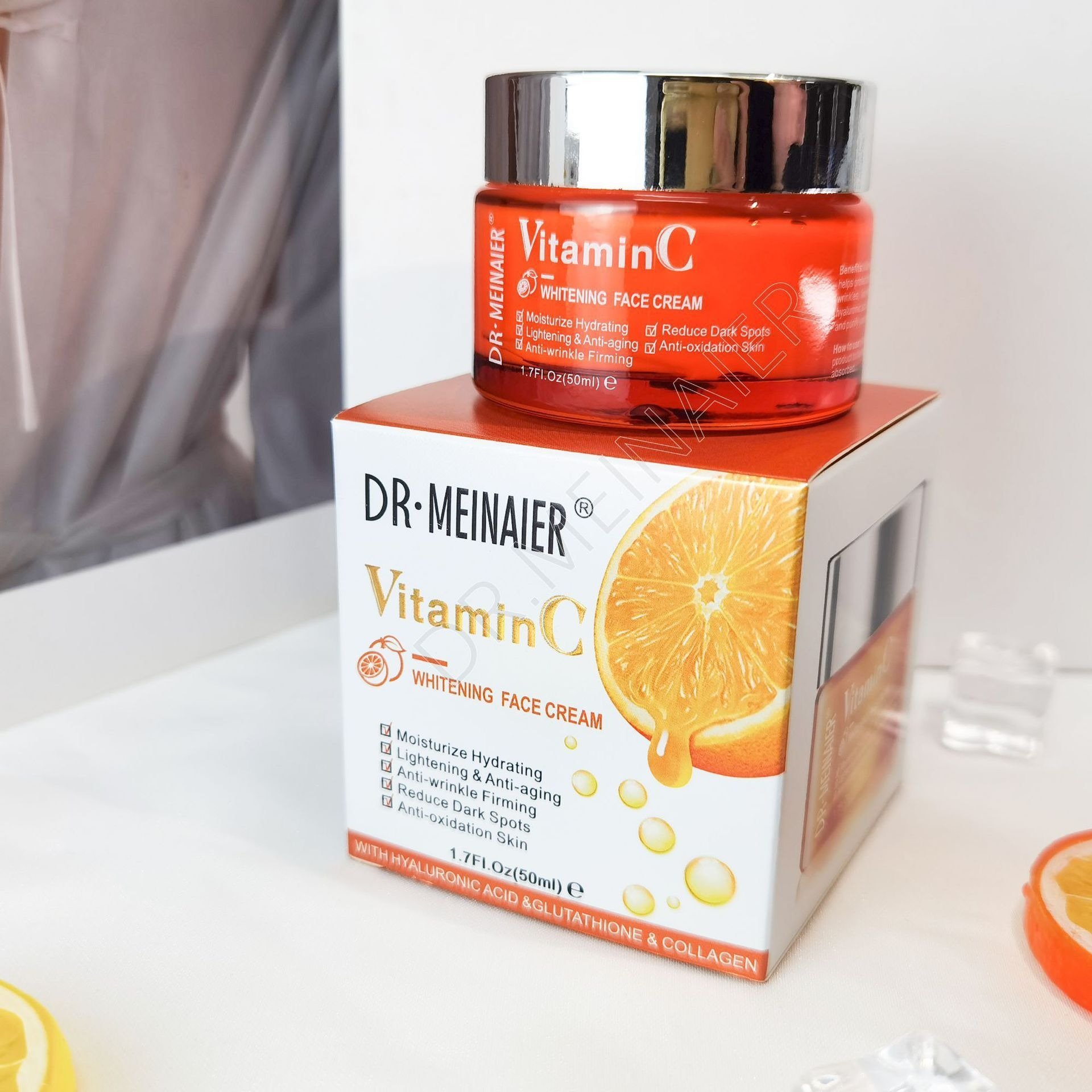 Custom private label VC skin care series brightening cleansing scrum moisturizing vitamin C face cream facial cleanser eye cream