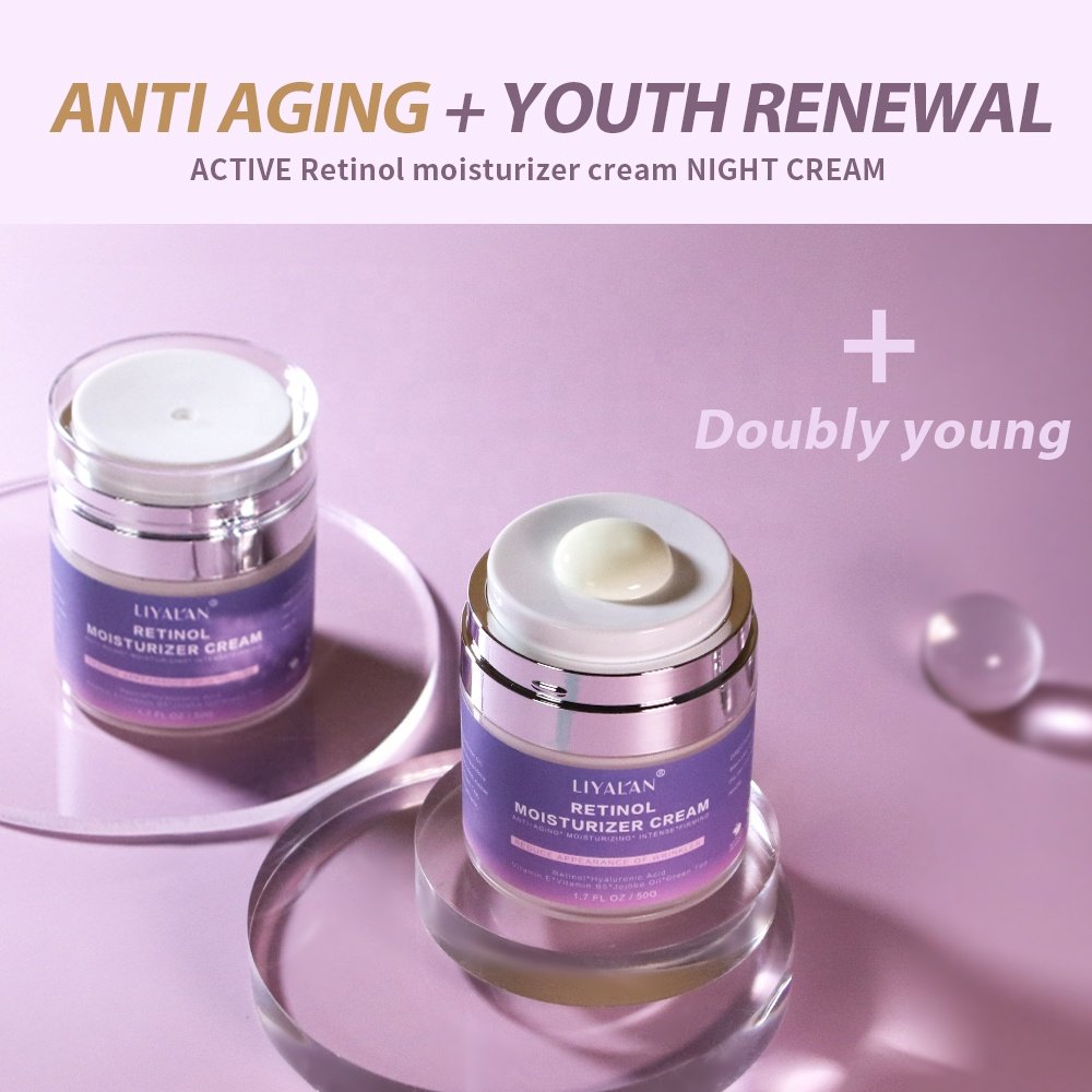 Private Label Firm Skin Reduce Fine Lines Smooth Wrinkles Moisturizing Retinol Face Cream with Hyaluronic Acid