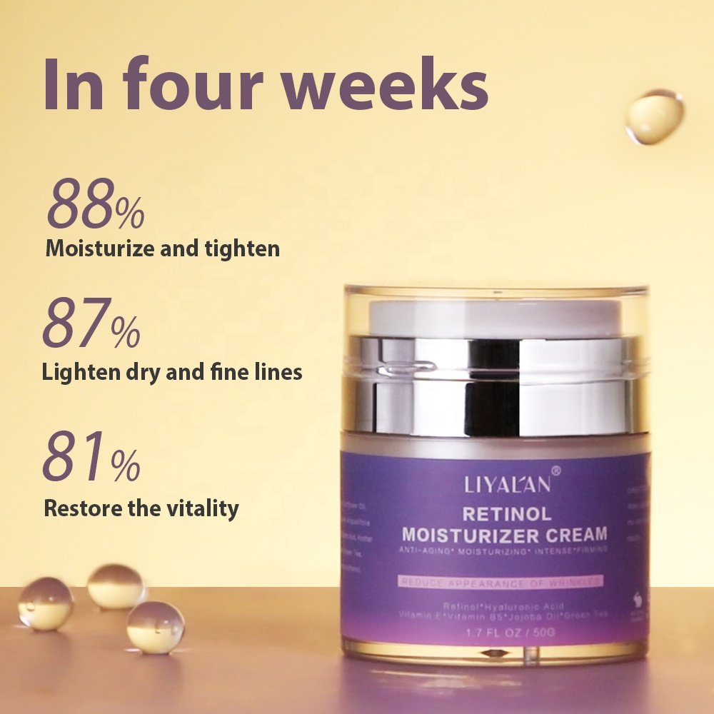 Private Label Firm Skin Reduce Fine Lines Smooth Wrinkles Moisturizing Retinol Face Cream with Hyaluronic Acid