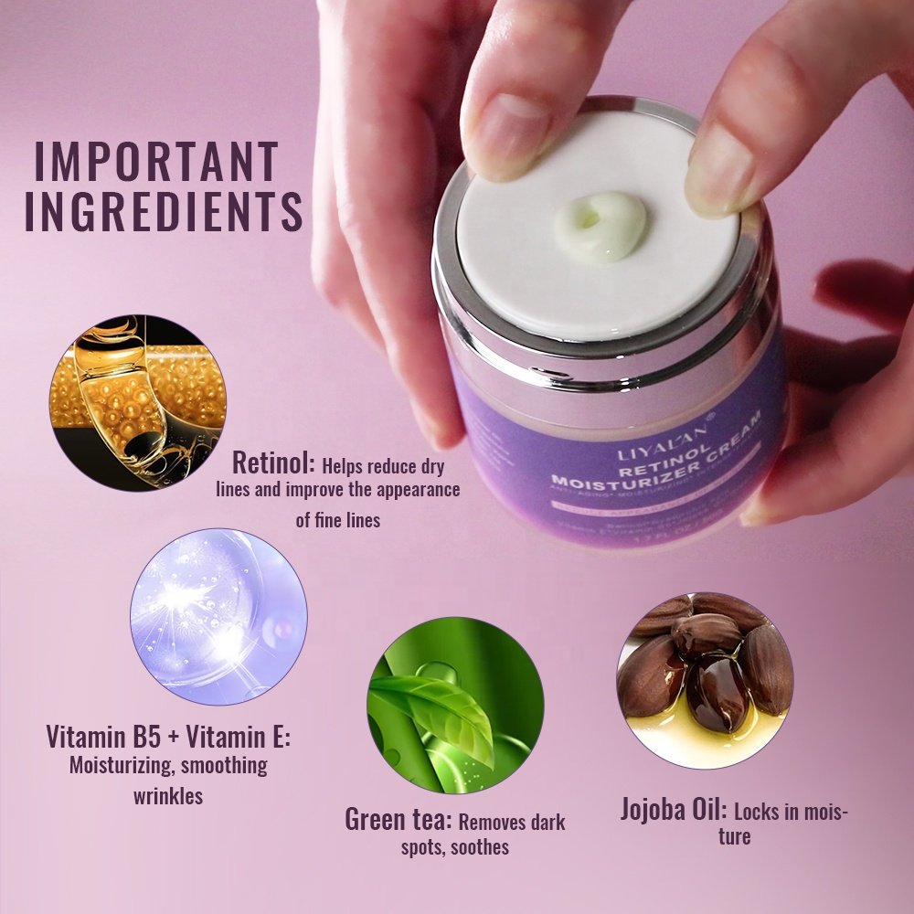 Private Label Firm Skin Reduce Fine Lines Smooth Wrinkles Moisturizing Retinol Face Cream with Hyaluronic Acid