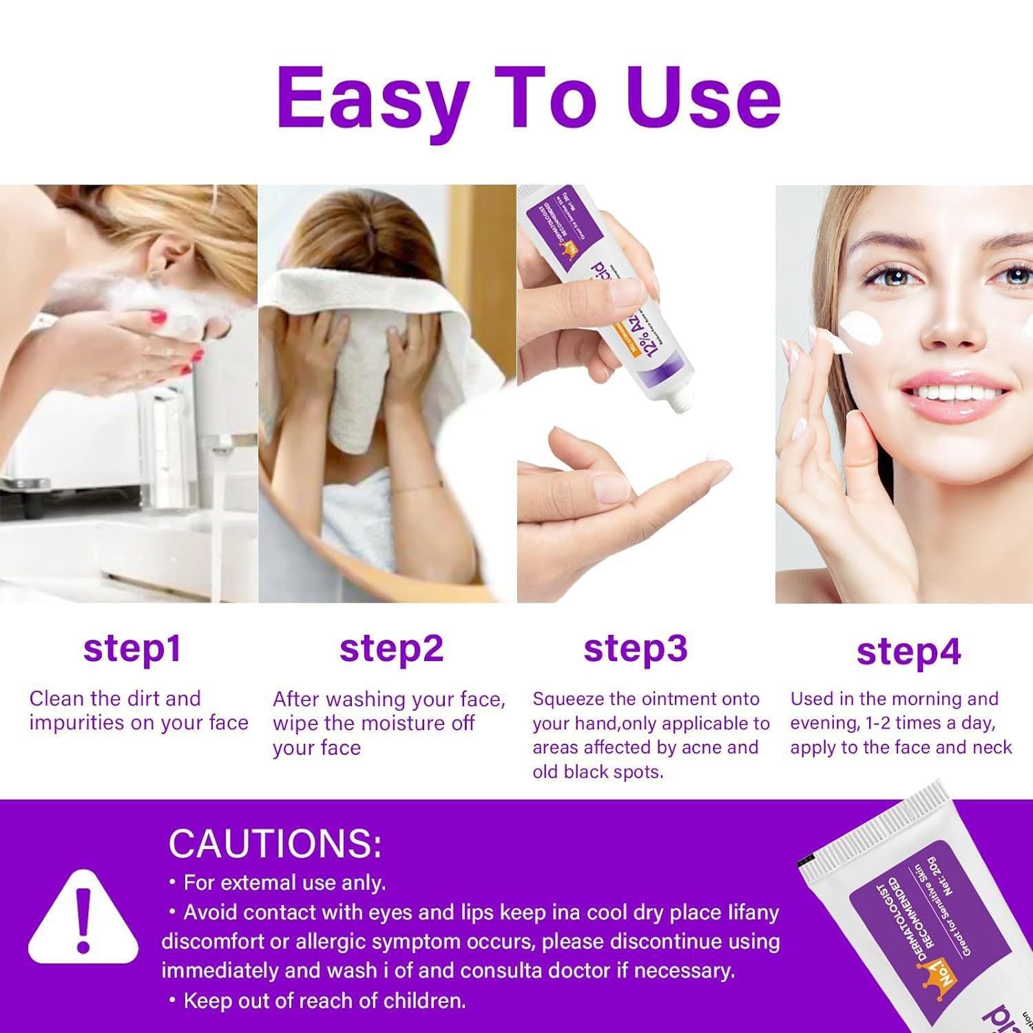 OEM Azelaic Acid Soothing and Acne Removing Ointment Lightening Acne Marks Soothing and Moisturizing Acne Repair face cream