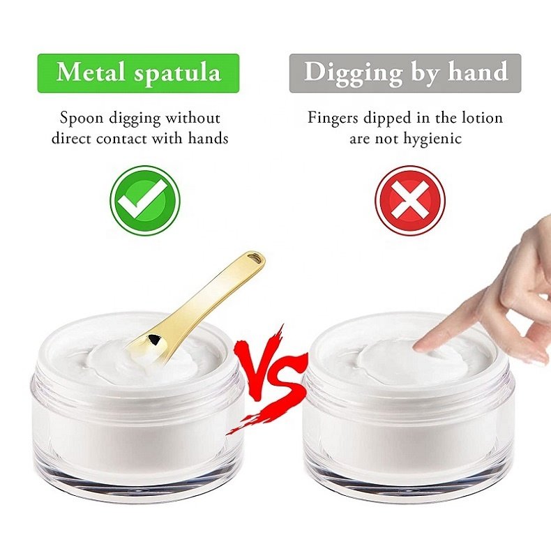 2024 Custom Logo Luxury Golden Facial Cream 60MM Mini Silver Anti Aging Metal Makeup Spoon