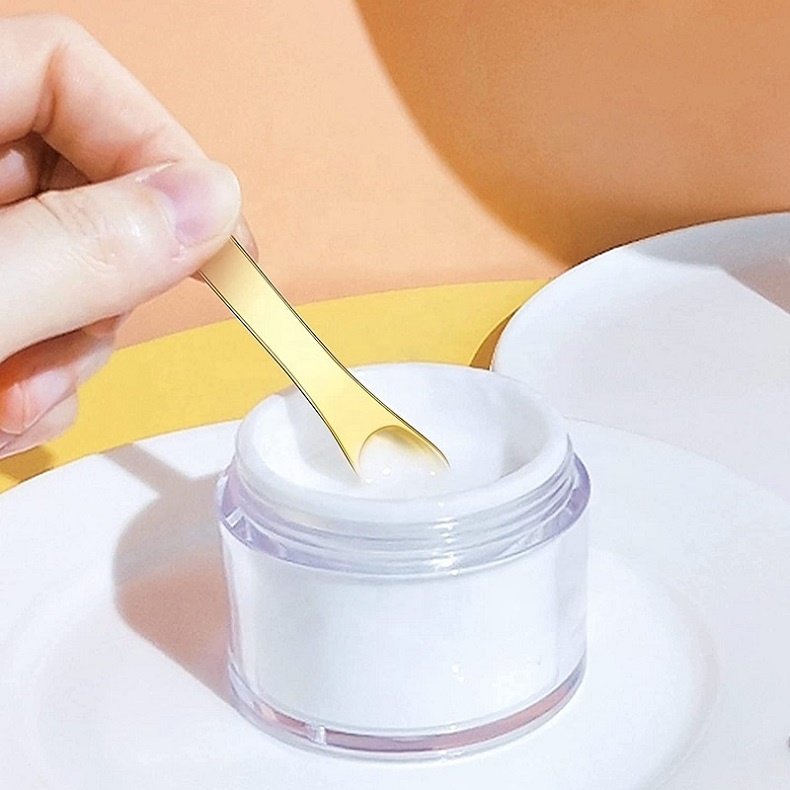 2024 Custom Logo Luxury Golden Facial Cream 60MM Mini Silver Anti Aging Metal Makeup Spoon
