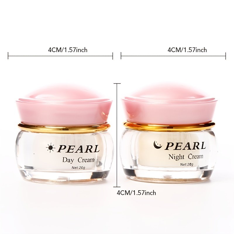 Natural Pearl Skin Care Cream Set,Moisturizing Whitening Brightening Day Cream And Night Cream For Women