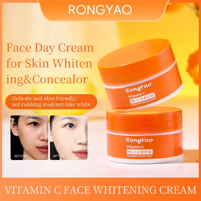 Rongyao Vitamin C Face Cream for skin Whitening Day Cream Spots Vitamin C Moisturizing Concealer Face Whitening Cream