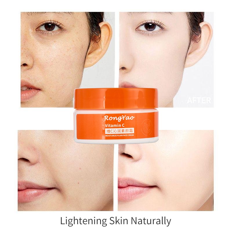 Rongyao Vitamin C Face Cream for skin Whitening Day Cream Spots Vitamin C Moisturizing Concealer Face Whitening Cream
