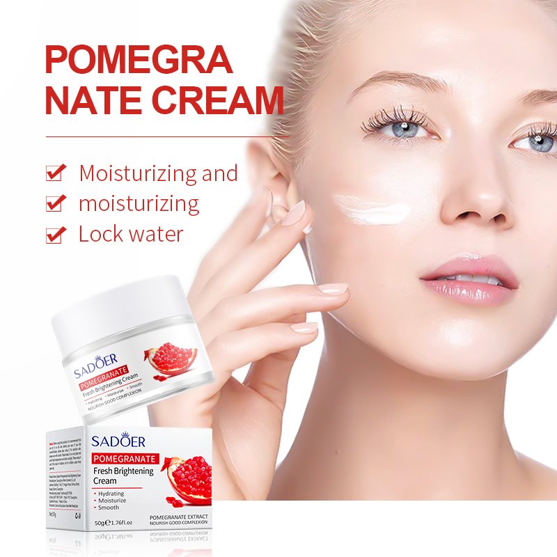SADOER Wholesale Pomegranate Fresh Brightening Crema Facial Aloe Vera Vitamin C Hydrating Moisturizing OEM ODM Korean Face Cream